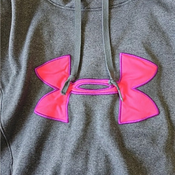 Under Armour Gray Hoodie with Pink Logo - Picture 2 of 3